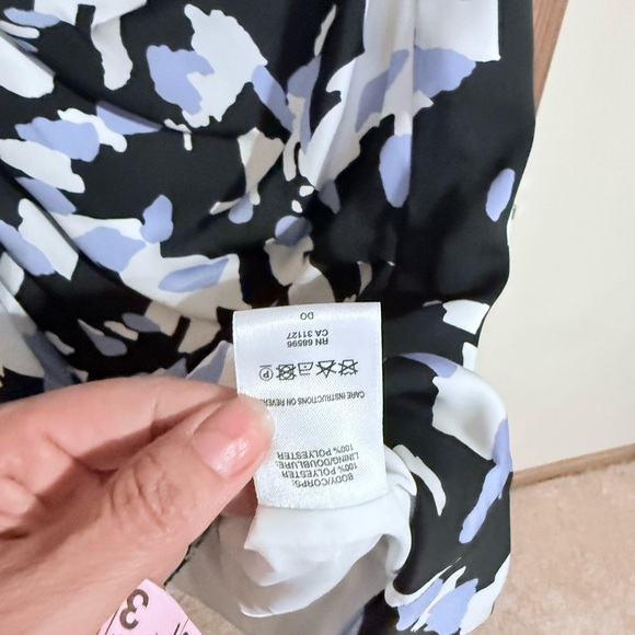 DKNYC Blue Black White Printed Midi Dress - Picture 3 of 9